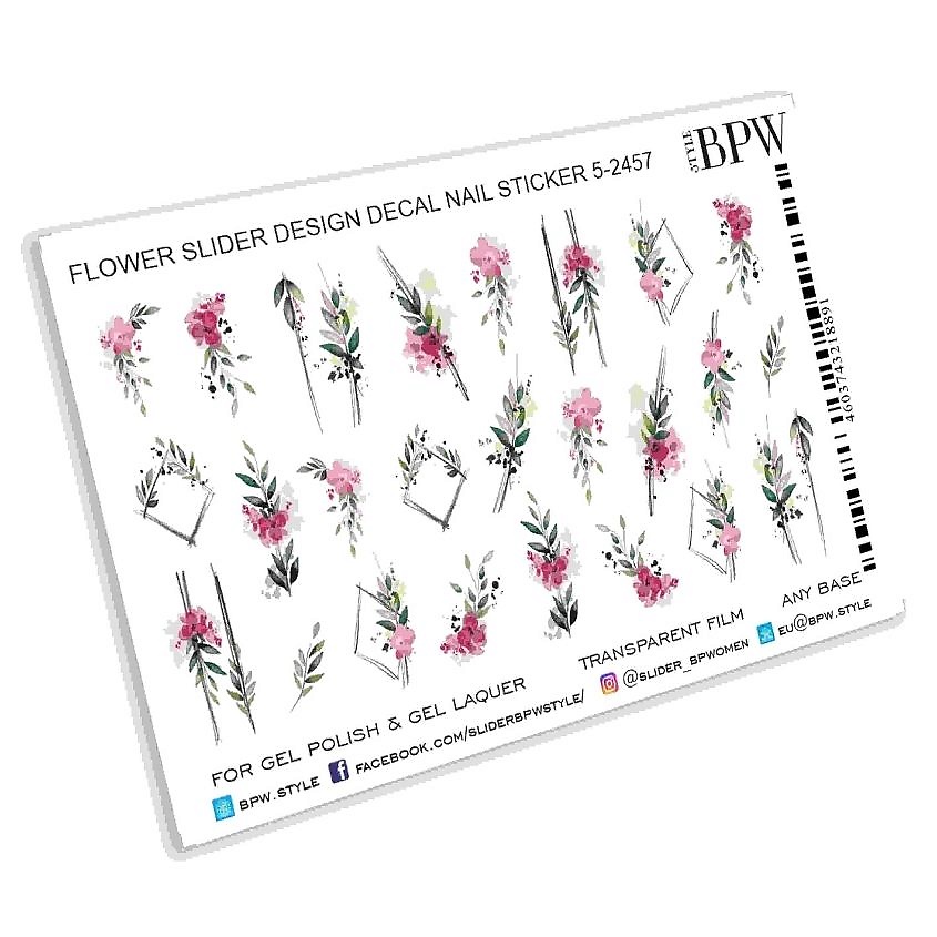 Изображение товара BPW.STYLE Слайдер-дизайн Цветы и паутинка 2 для ногтей 1 шт