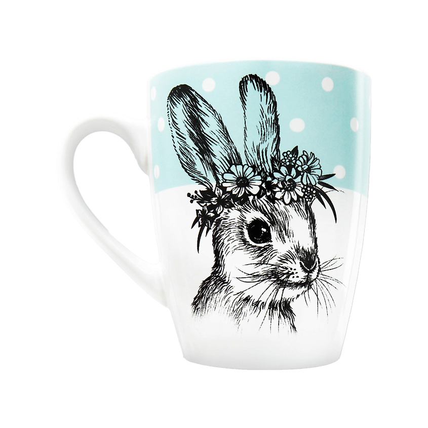 Изображение товара Керамическая кружка Зайка 350 мл для чая и кофе с изображением милого зайца