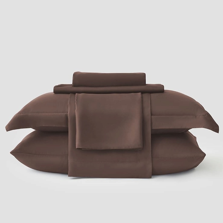 Изображение товара ARYA HOME COLLECTION Постельное белье Бамбук Tencel Arty 200x220 см Коричневый, Коричневый