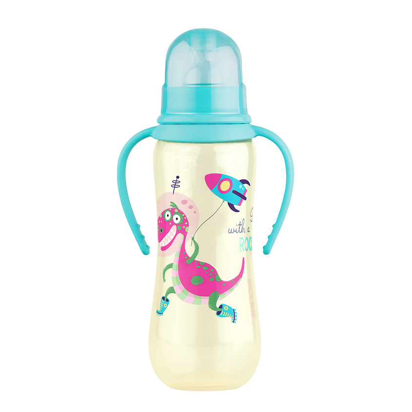 Изображение товара LUBBY Бутылочка для кормления с соской молочной и ручкой, с рождения, 250 мл.