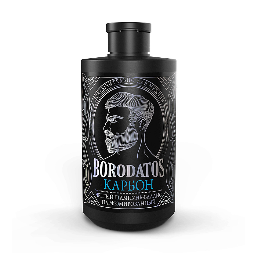 Изображение товара BORODATOS Черный шампунь-баланс КАРБОН 400 мл для чистых и свежих волос