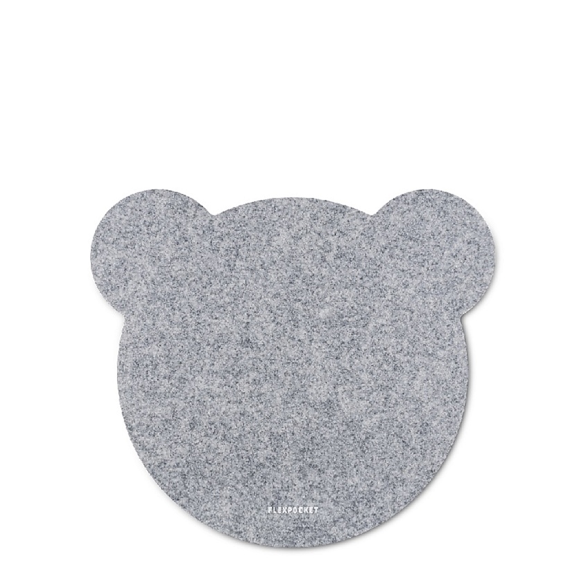 Изображение товара FLEXPOCKET Коврик из фетра для компьютерной мыши в форме медведя, Серый
