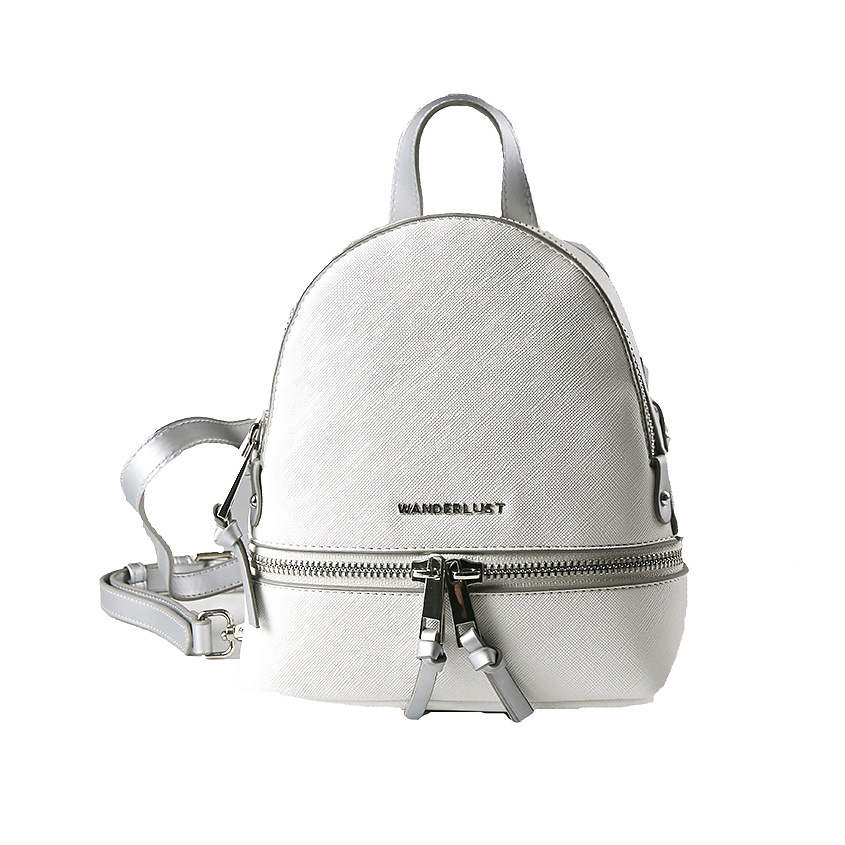 Изображение товара Женский кожаный рюкзак Wanderlust Saffiano small белый 19x9,5x19 см
