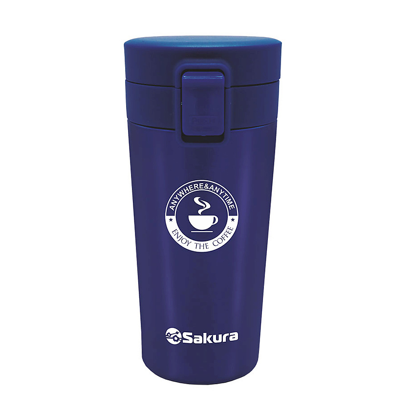 Изображение товара SAKURA термокружка 380 мл с кнопкой блокировки и сеточкой шампань