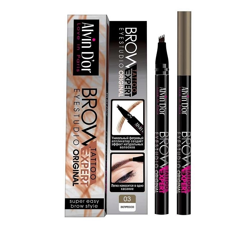 Изображение товара ALVIN D’OR Лайнер для бровей BROW TATTOO, 03 Эспрессо