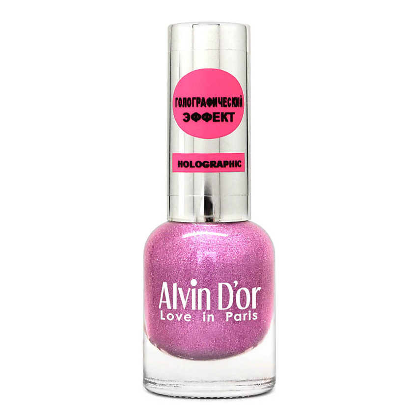 Изображение товара ALVIN D’OR Лак для ногтей HOLOGRAPHIC, 01 Сияющие небеса, 28 Розовая карамель