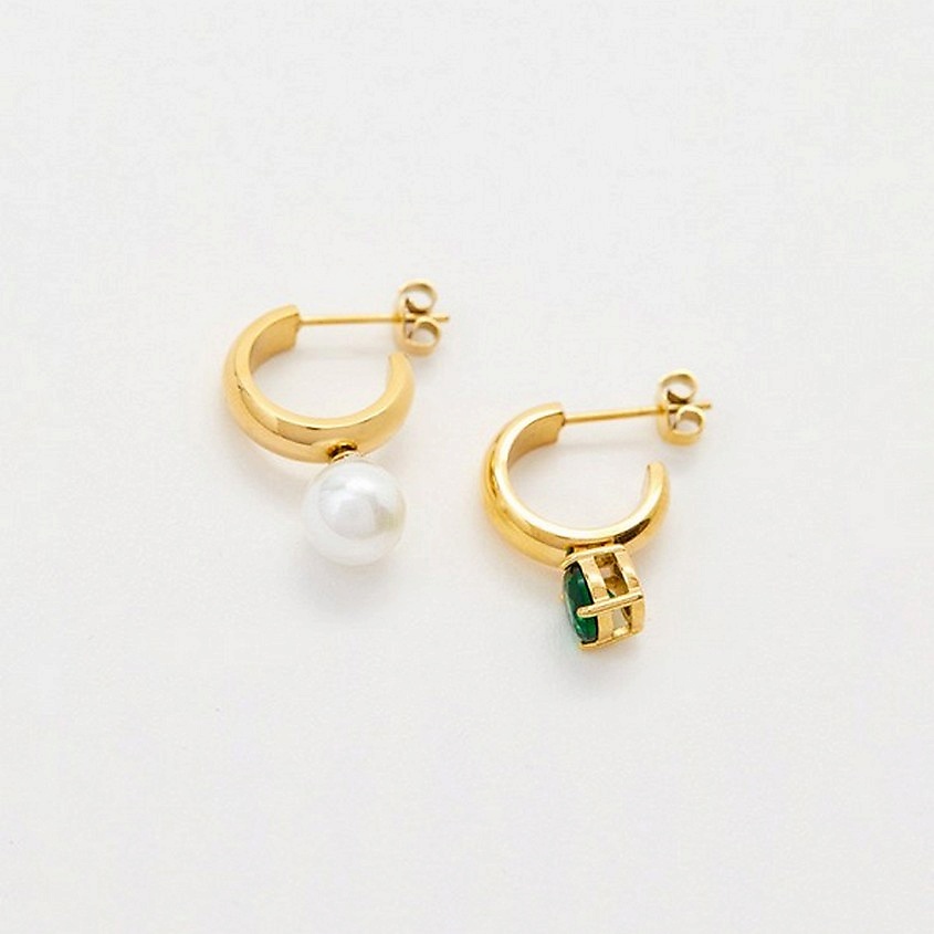 Изображение товара Серьги GREEN PEARL Золотой с жемчугом украшение для женщин