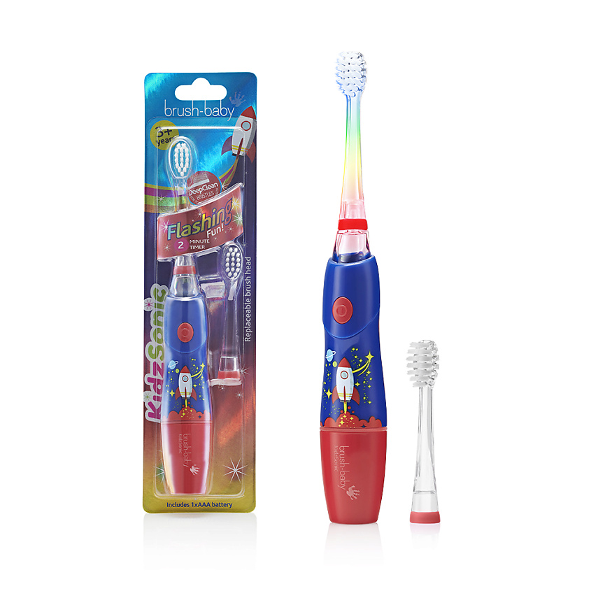 Изображение товара BRUSH-BABY KidzSonic Звуковая зубная щетка Ракета от 3 лет, 1 шт.