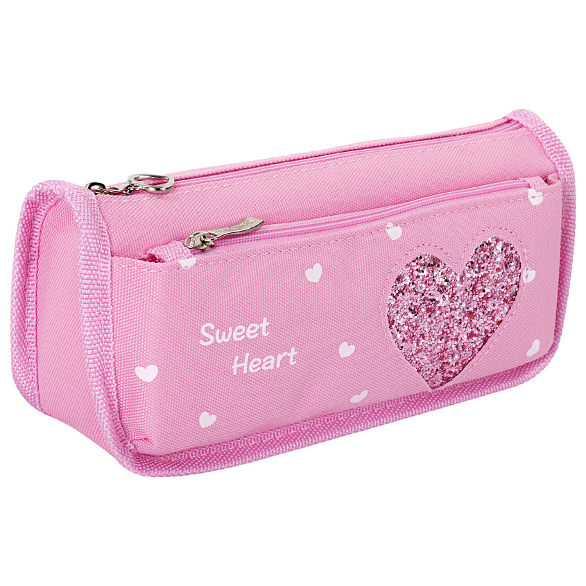 Изображение товара Пенал-косметичка ЮНЛАНДИЯ Heart Розовая для косметики и аксессуаров