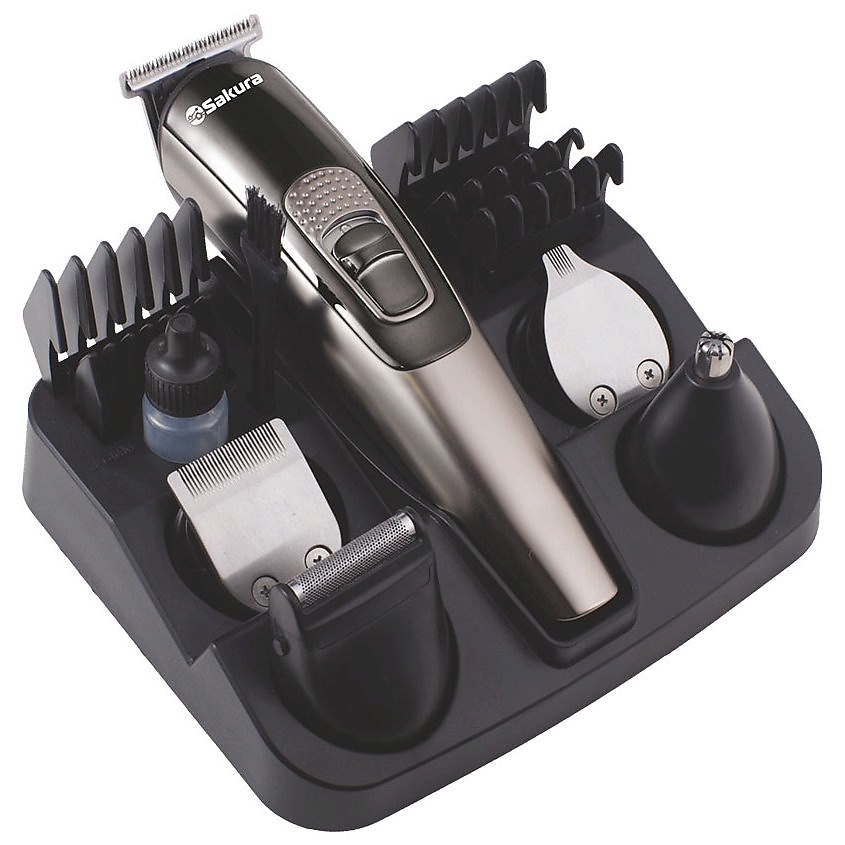 Изображение товара Электрический триммер SAKURA SA-5531BK с 9 насадками для бороды и ушей