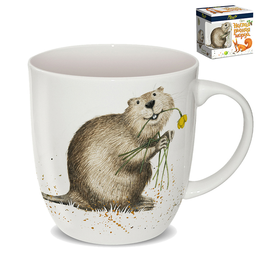 Изображение товара PRIORITY Кружка Наглая рыжая морда «Бобер» в подарочной коробке, 1 шт