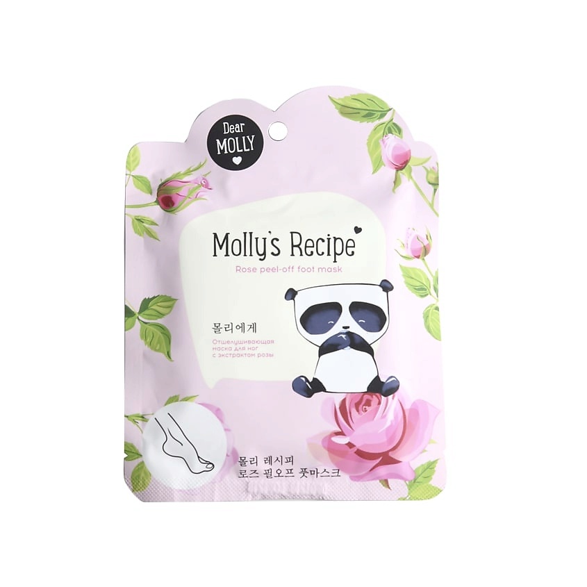 Изображение товара Отшелушивающая маска для ног с экстрактом розы DEAR MOLLY 1 шт