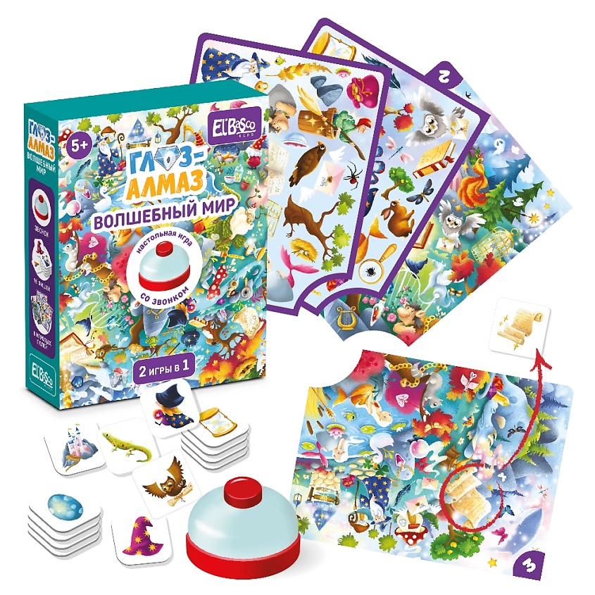 Изображение товара EL'BASCO Настольная игра со звонком Глаз-Алмаз. Волшебный мир, 1 шт.