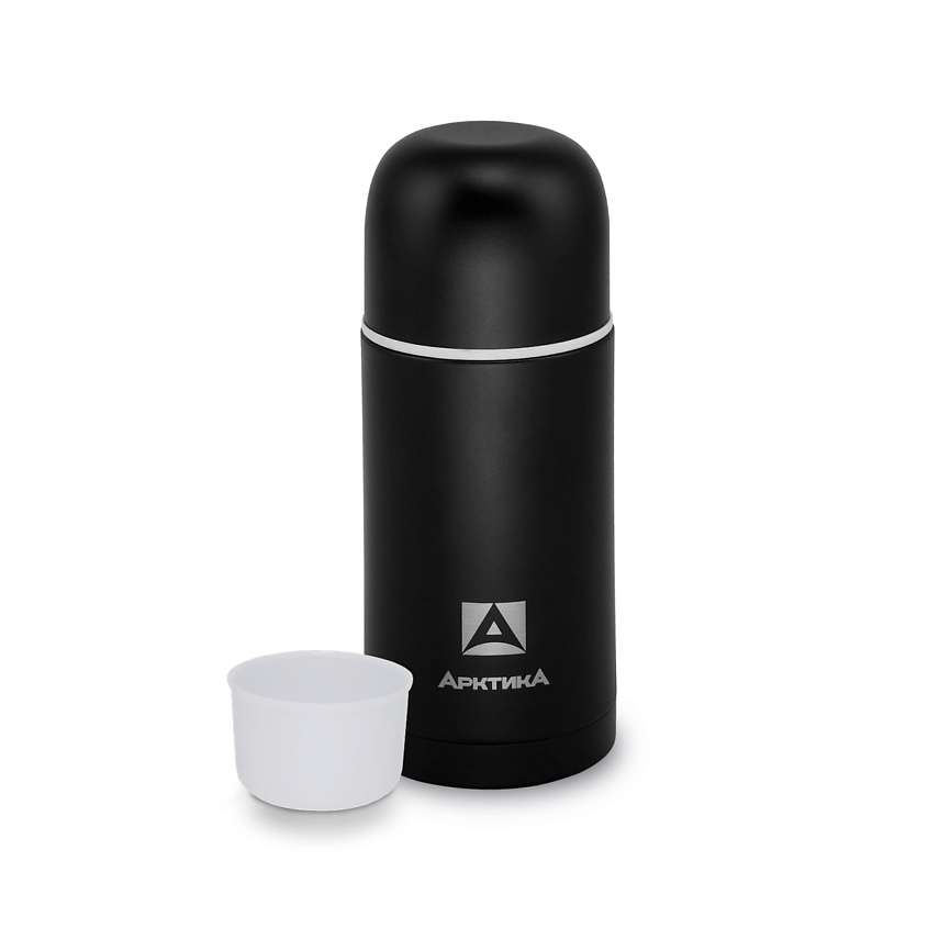 Изображение товара Термос Арктика 750 мл с чашками узкое горло и каналами черный