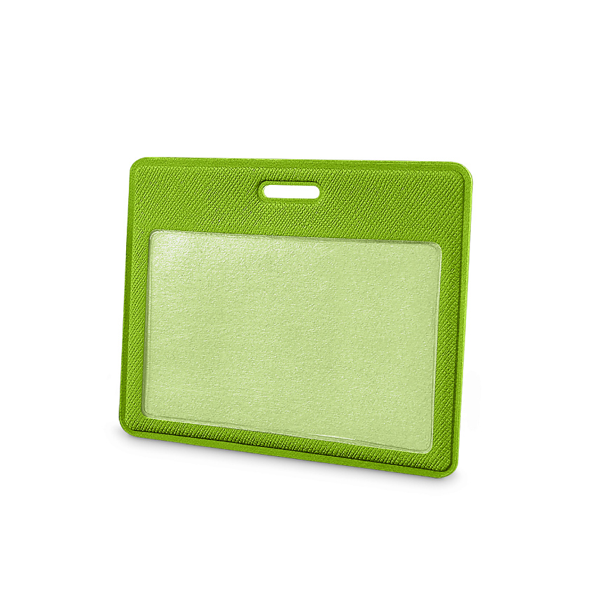 Изображение товара FLEXPOCKET Карман для пропуска, бейджа или проездного из экокожи, горизонтальный, Зеленый