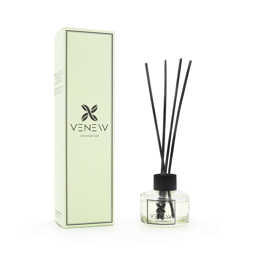 Изображение товара VENEW Диффузор ароматизатор для дома зеленый чай с лимоном и мятой 45 мл