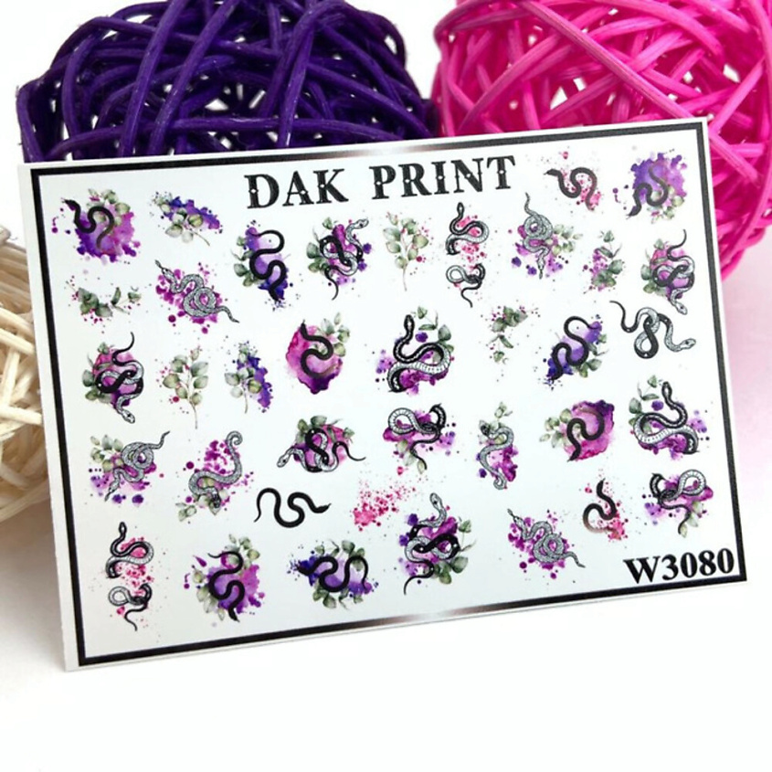 Изображение товара DAK PRINT Слайдер-дизайн для ногтей W3080 - Наклейки для маникюра