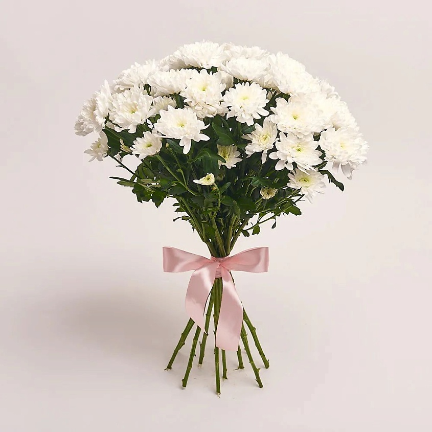 Изображение товара AZALIANOW ЦВЕТЫ. ПОДАРКИ. ДЕКОР Букет из 11 кустовых белых хризантем без упаковки, Букеты и композиции из живых цветов могут на несколько тонов отличаться от изображений. Часть цвета искажается в зависимости от настроек экрана.