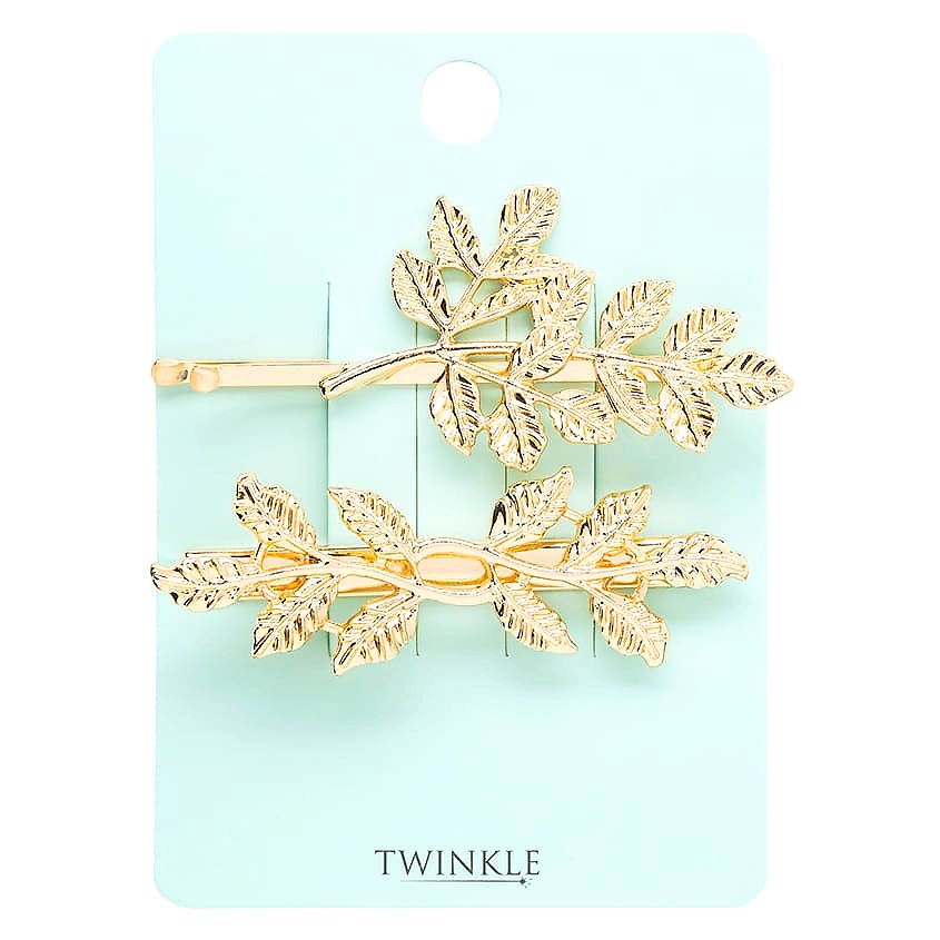 Изображение товара TWINKLE Заколки для волос GOLDEN LEAVES, 2 шт.