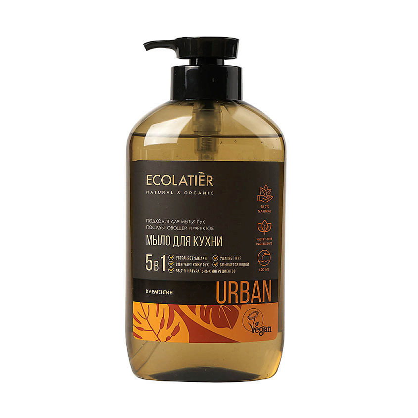 Изображение товара ECOLATIER Жидкое мыло для рук КЛЕМЕНТИН кухонное 600 мл натуральное защитное средство