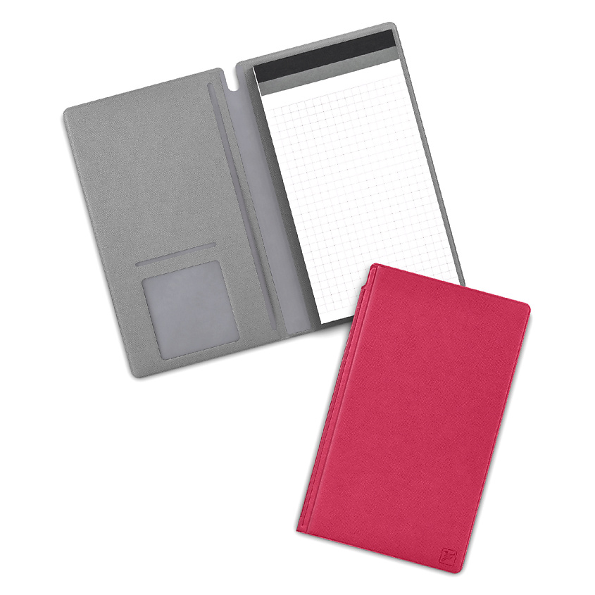 Изображение товара Блокнот FLEXPOCKET А6 с обложкой из экокожи и карманом, Ягодный цвет