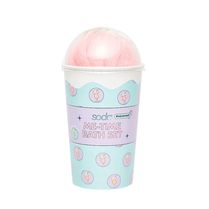 Изображение товара SODA Набор Me-Time Irish Cream #takeitcomfy, гель-скраб + гель для душа + мочалка