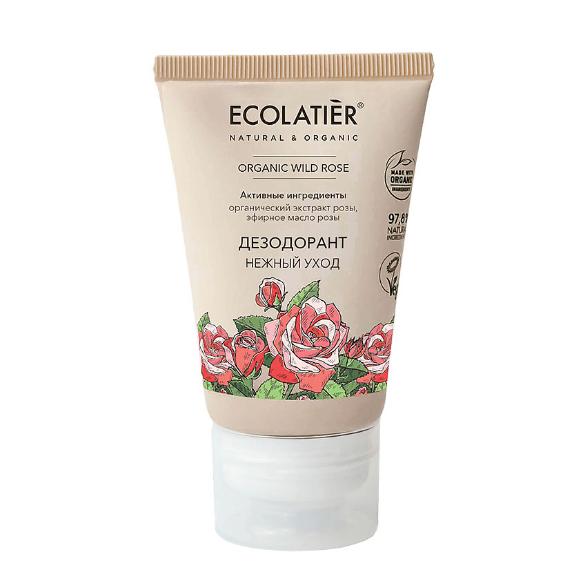 Изображение товара ECOLATIER GREEN Дезодорант ORGANIC WILD ROSE 40 мл натуральный бережный уход