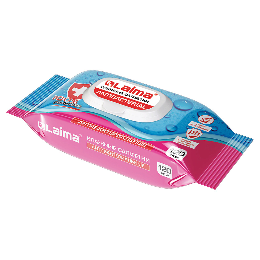 Изображение товара LAIMA Антибактериальные влажные салфетки 120 шт