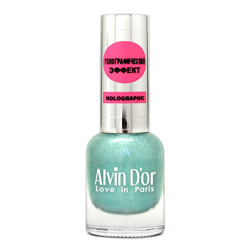 Изображение товара Лак для ногтей HOLOGRAPHIC от Alvin D'or 01 Сияющие небеса, Изумрудный зеленый