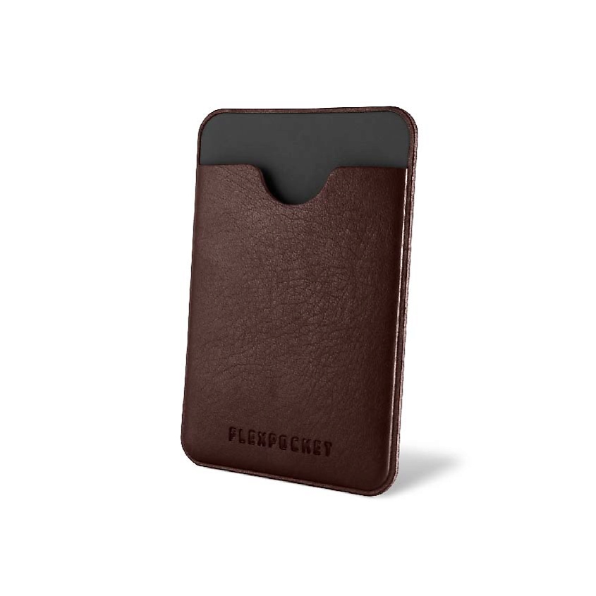 Изображение товара FLEXPOCKET Чехол для карты на телефон из экокожи, на клеевой основе, Коричневый