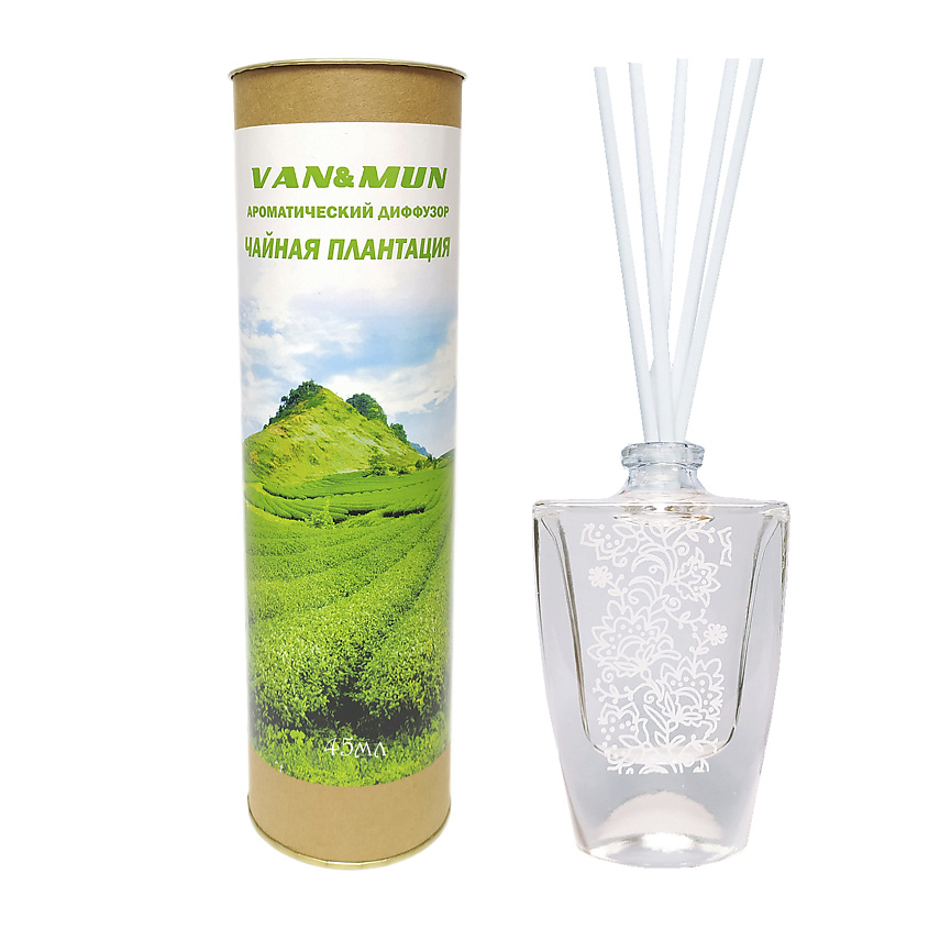 Изображение товара VAN&MUN Ароматический диффузор Чайная плантация с палочками для дома и офиса, 45 мл