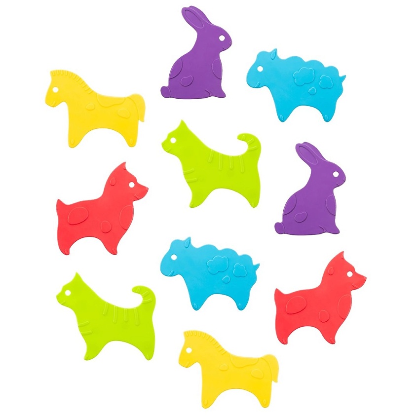 Изображение товара ROXY KIDS Антискользящие мини-коврики для ванны Серия ANIMALS, Комбинированный