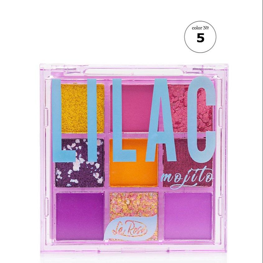 Изображение товара LA ROSA Набор теней для век 9 цветов, сиреневый