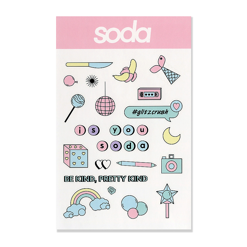 Изображение товара SODA STICKERS #stickystuff ДЕКОРАТИВНЫЕ НАКЛЕЙКИ, 1 лист