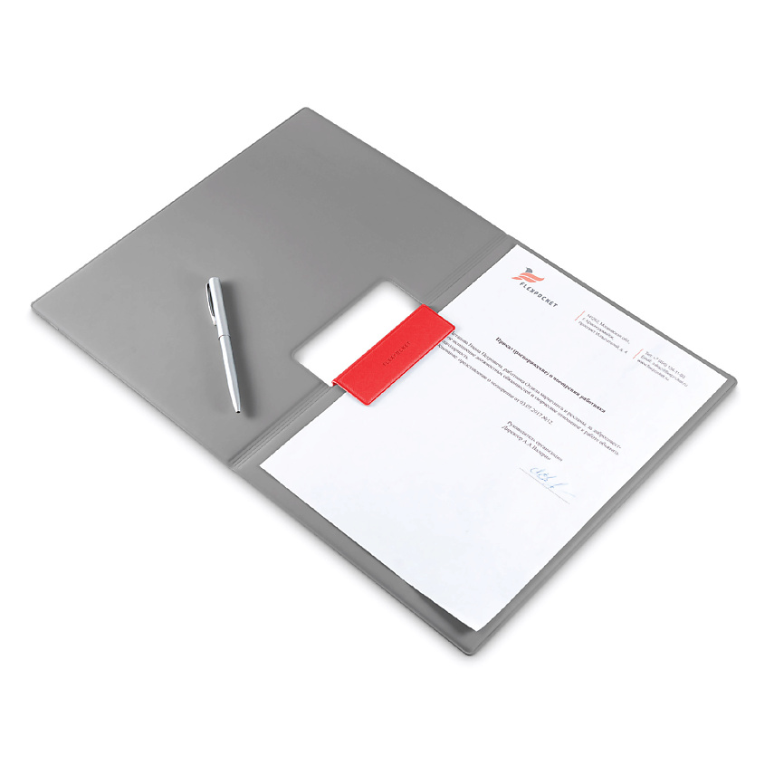 Изображение товара FLEXPOCKET Папка- планшет из экокожи с крышкой и магнитом для документов, Красный