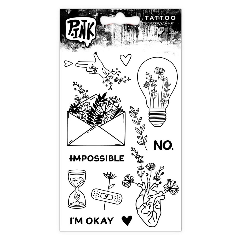 Изображение товара P.INK Наклейки-тату переводные Нежное послание, 1 шт.