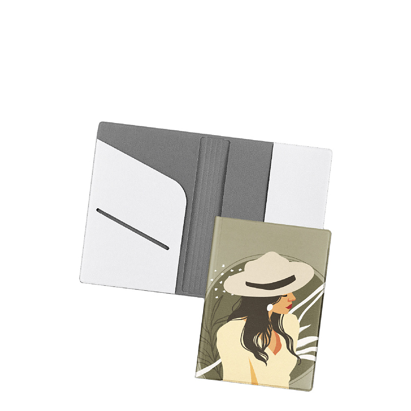 Изображение товара Обложка на паспорт FLEXPOCKET из экокожи Saffiano черная с отделениями