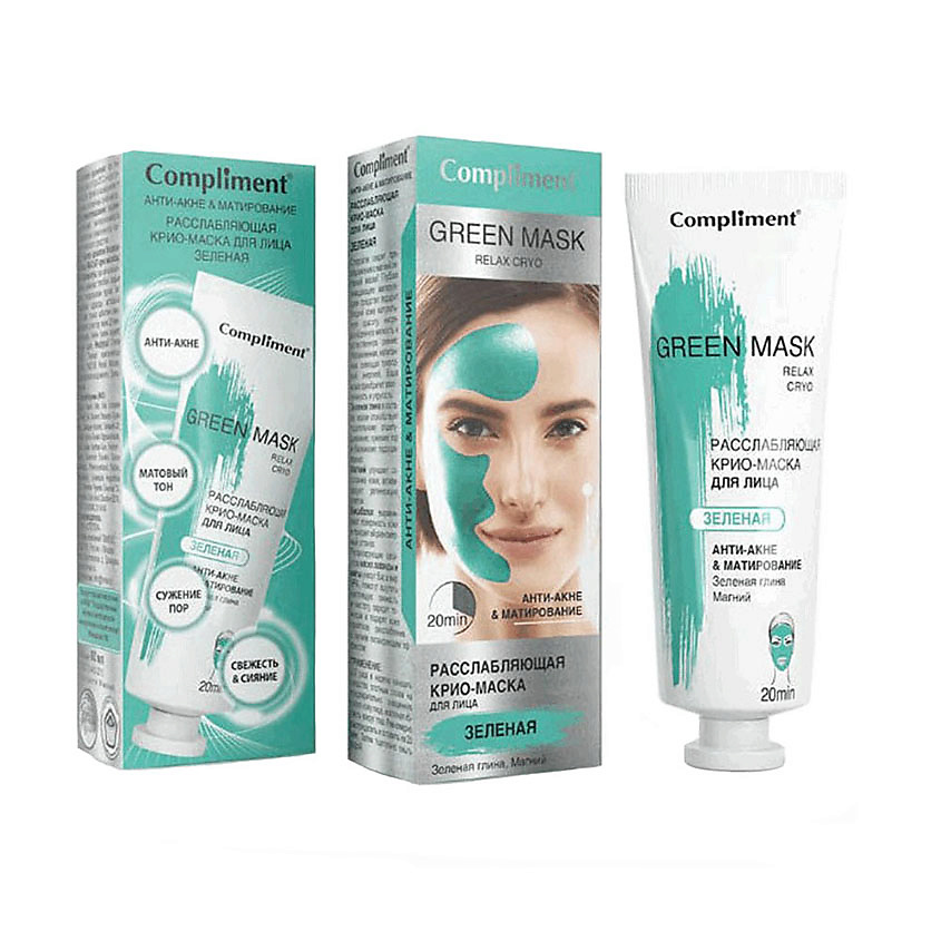 Изображение товара COMPLIMENT Крио маска Relaxing Anti Acne Matting Green Mask 80 мл