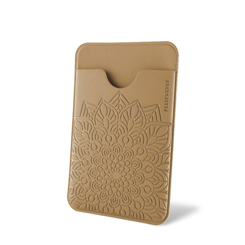 Изображение товара FLEXPOCKET Чехол для карты на телефон из экокожи, на клеевой основе, цвет: Бежевый