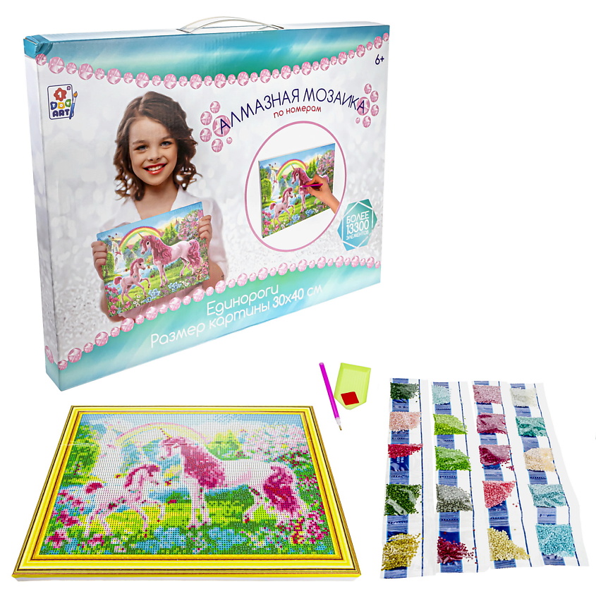 Изображение товара 1TOY Алмазная мозаика Единороги, 1 шт.