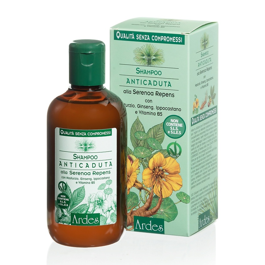 Изображение товара ARDES Шампунь против выпадения волос с сереноей ползучей Shampoo Anticaduta alla serenoa repens, 250 мл