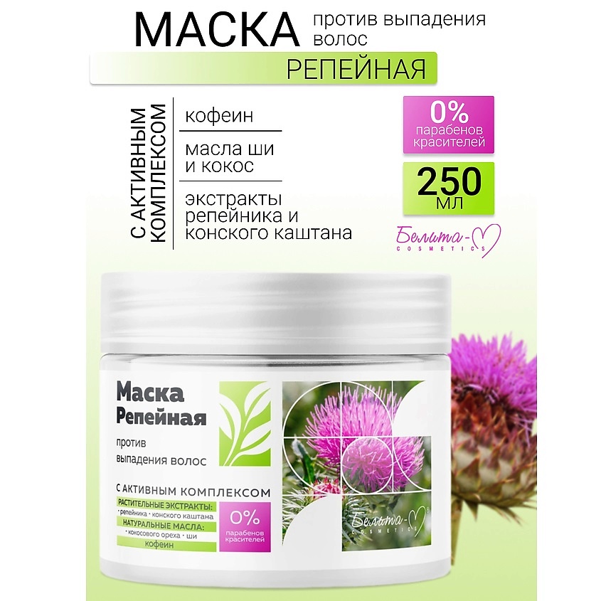 Изображение товара БЕЛИТА-М Маска против выпадения волос Репейная линия, 250 мл