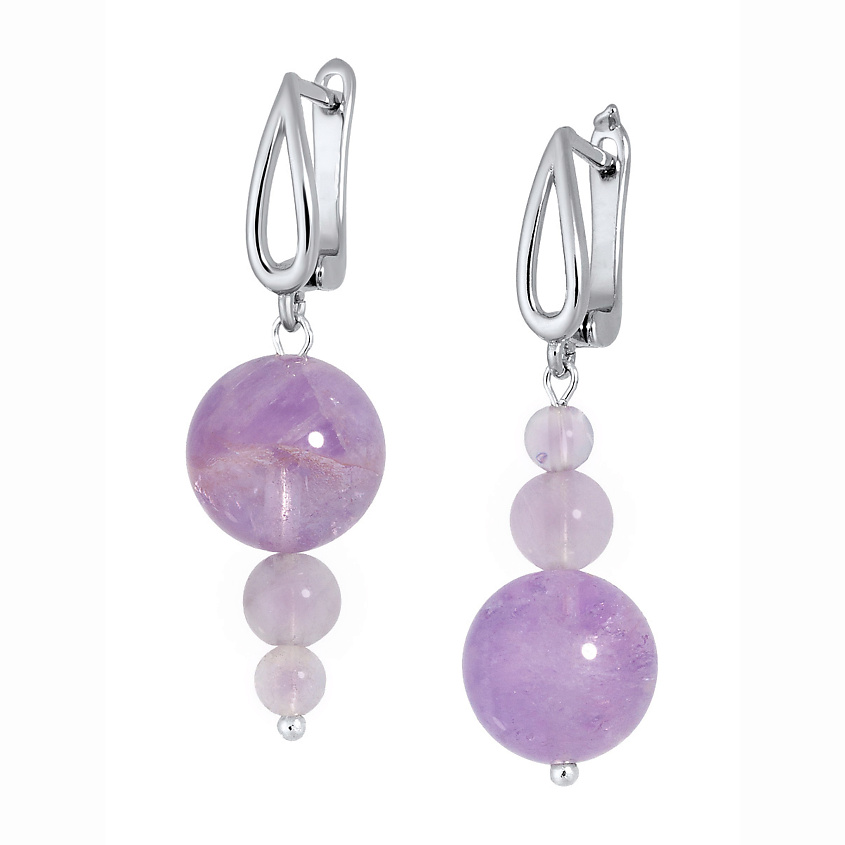Изображение товара KOSHIKA Серьги Рожки Аметисты, цвет: сиреневый