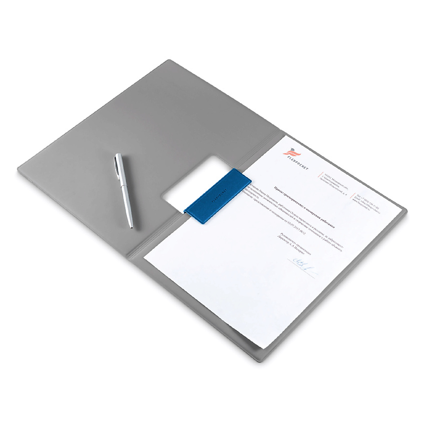 Изображение товара FLEXPOCKET Папка- планшет из экокожи с крышкой и магнитом для документов, Синий