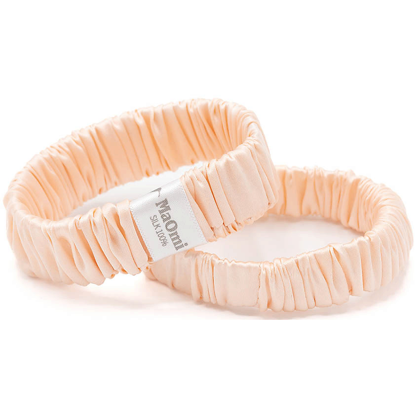 Изображение товара MAOMI Комплект резинок для волос из натурального шёлка "DUO-15х20", Персиковый