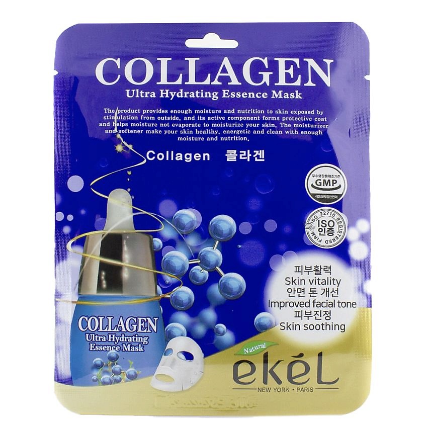 Изображение товара Маска для лица с коллагеном EKEL Ultra Hydrating 25 мл корейская увлажняющая для взрослых женщин
