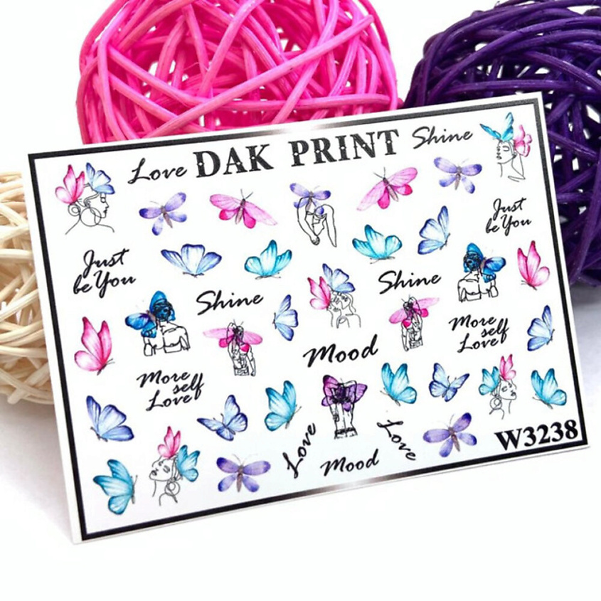 Изображение товара Слайдер-дизайн для ногтей W3238 DAK PRINT эластичная пленка, яркий рисунок