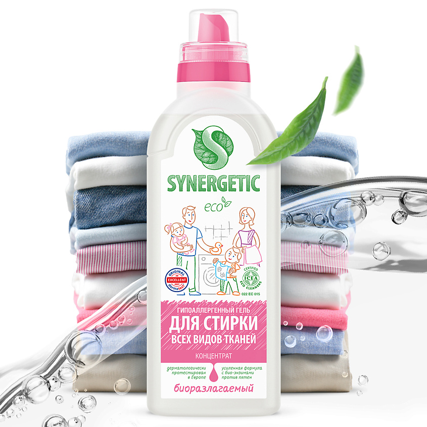 Изображение товара SYNERGETIC Биоразлагаемый концентрированный гель для стирки универсальный, 750 мл