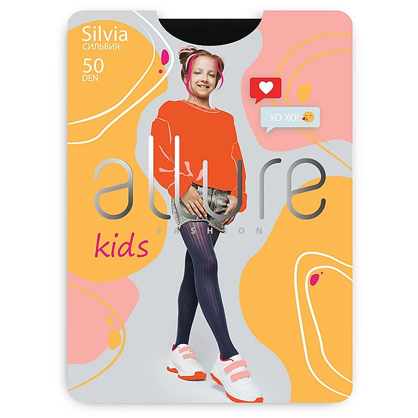 Изображение товара ALLURE Колготки детские "Полоска" 50 ден черный, размер 140-146