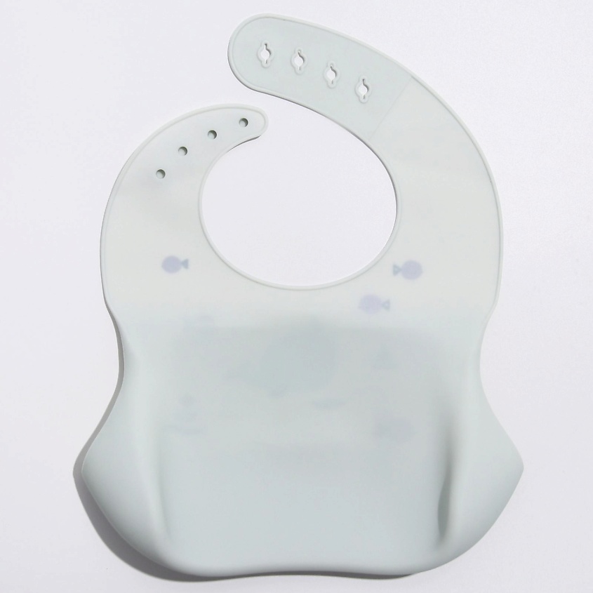 Изображение товара MUM&BABY Нагрудник для кормления«Кит», силиконовый с карманом, цвет серый